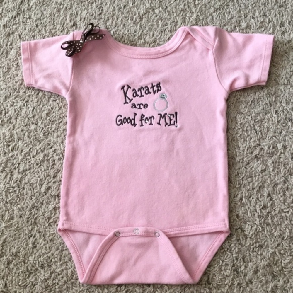 Custom light pink baby onesie
